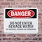 Signmission Do Not Enter Sewage Water Danger Sign, Plastic, 10in W x 7in L, 2PK OS-2PACK-DS-P-710-L-1861 - alternate 2
